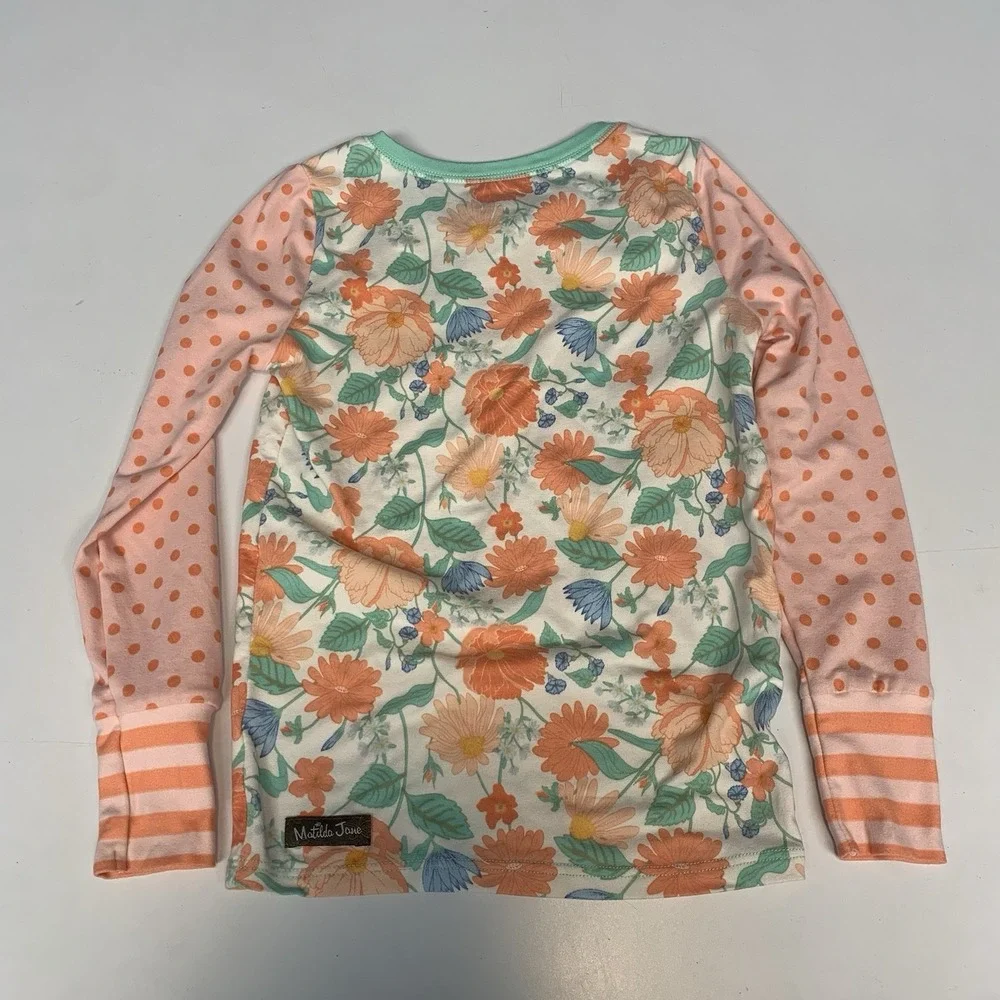 Matilda Jane Pajamas Girls 6 PJ Set Shirt Pants Floral‎ Polka Dots Lounge Soft